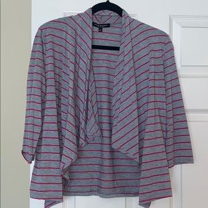 Green Envelope Striped Cover up -Cardigan